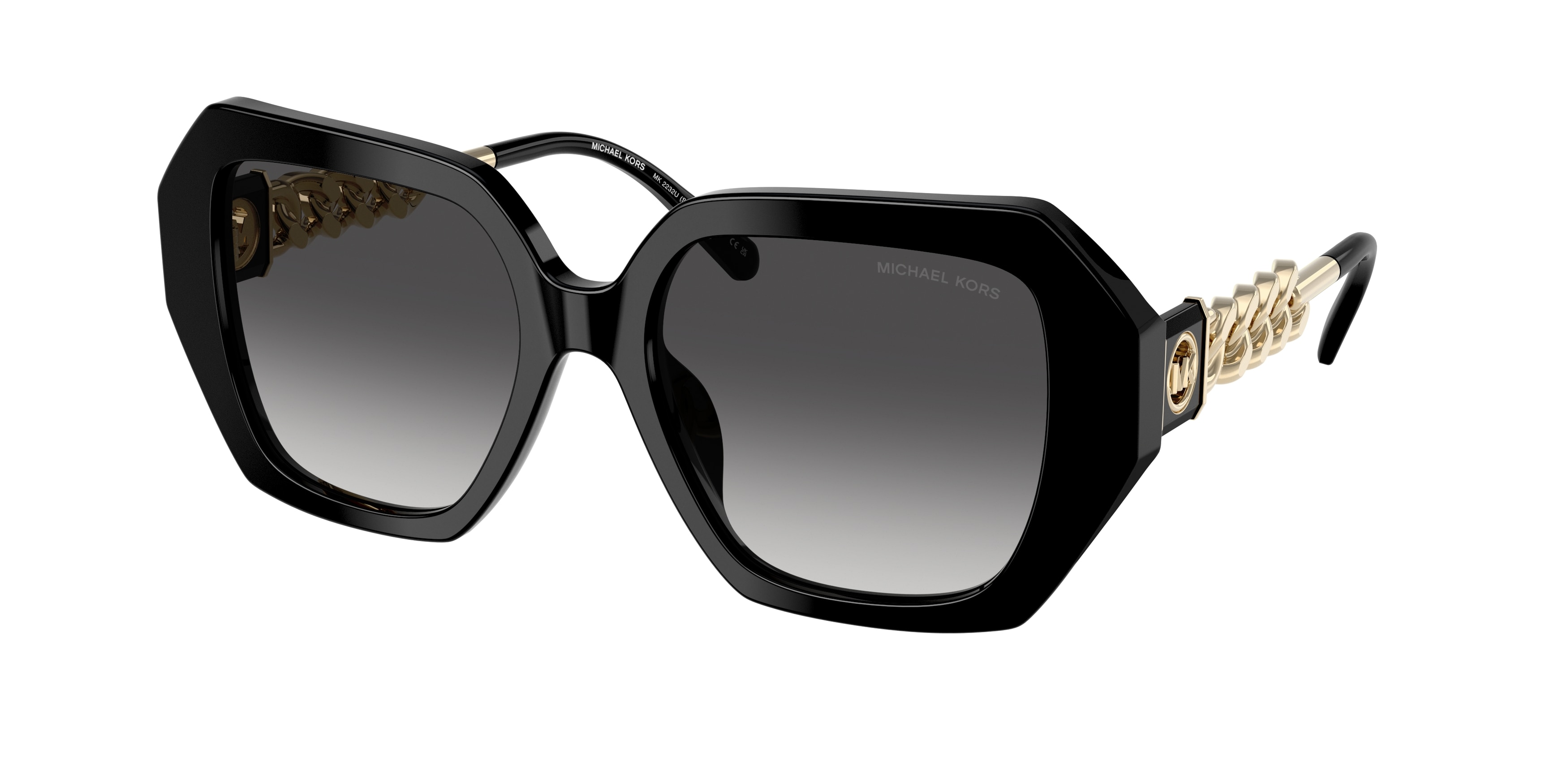 Michael Kors Damen MK2232U South Beach 30058G Sonnenbrillen Acetat Schwarz Grau Quadratisch Normal Schattiert-image